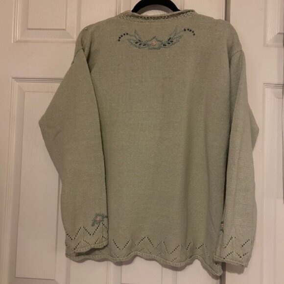 Women's Decorative Long Sleeve Sweater, Size M - Picture 4 of 6